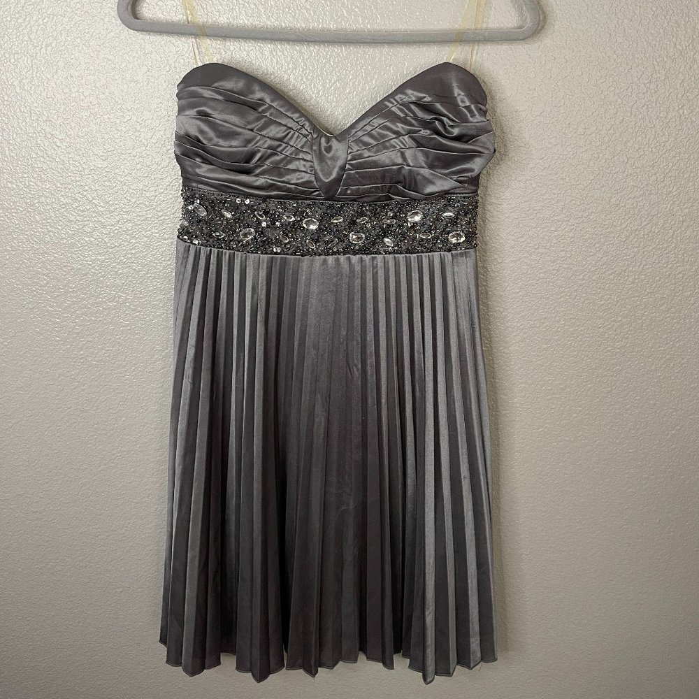 My Michelle - Silver Strapless Formal Dress
